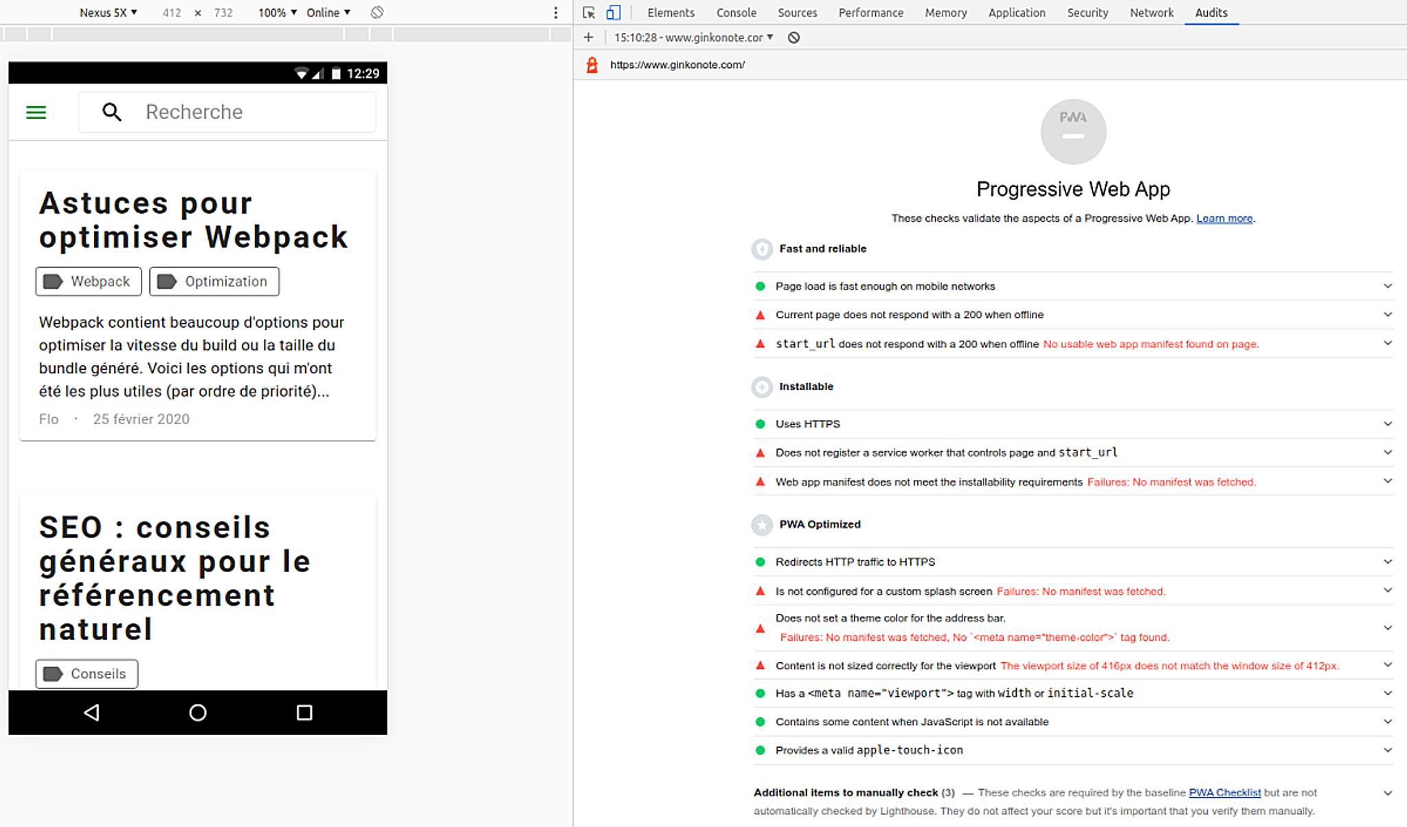 Transform your website into a PWA | Javascript | GinkoNote